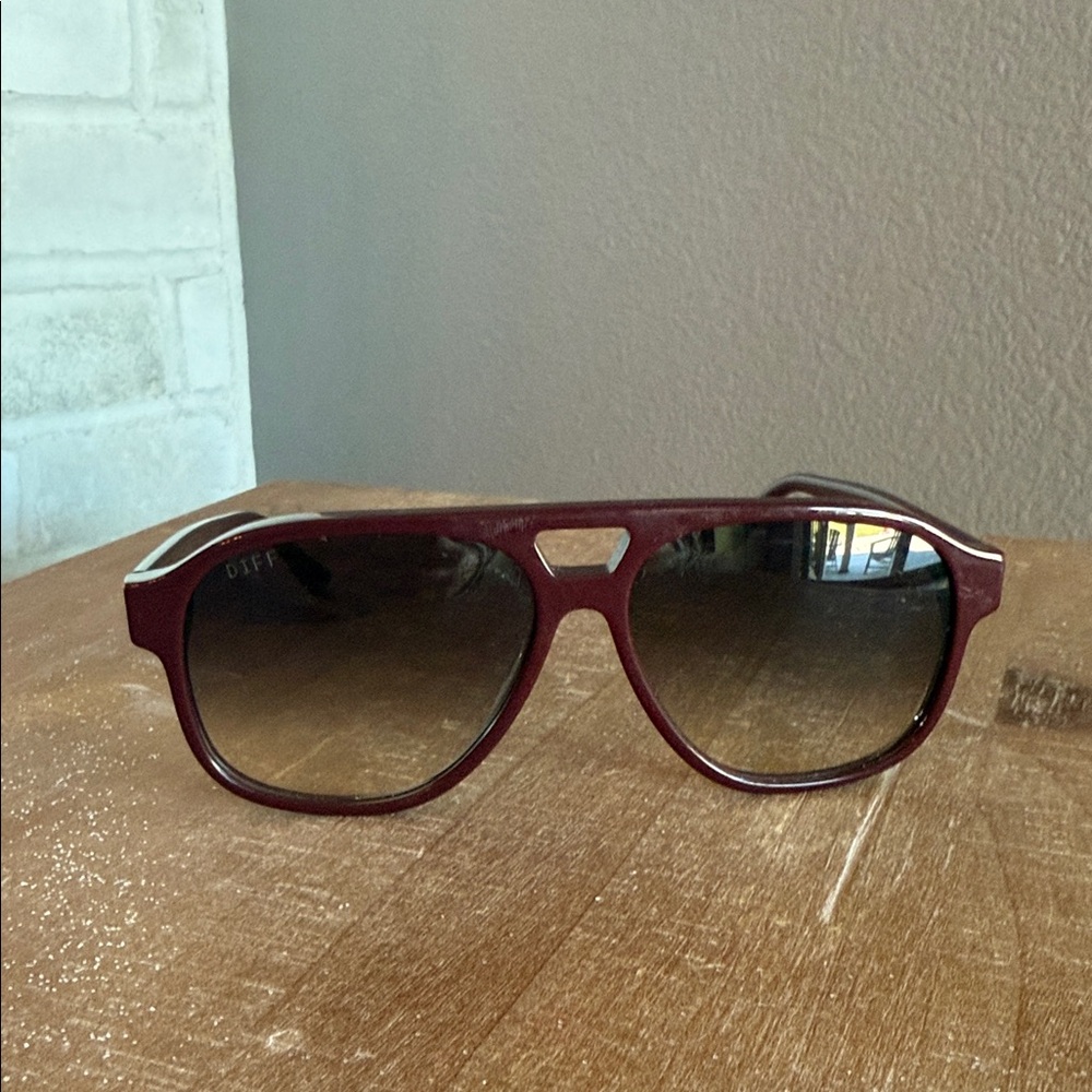 DIFF Burgundy Sunglasses